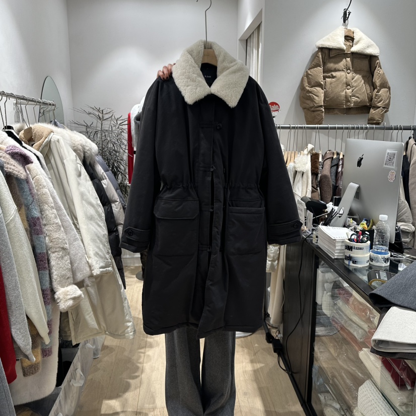 DDAY東大門㊣代購女士新款職業熱賣人氣長款羽絨服羊毛鴨絨DDAY長款羽絨服圖色2