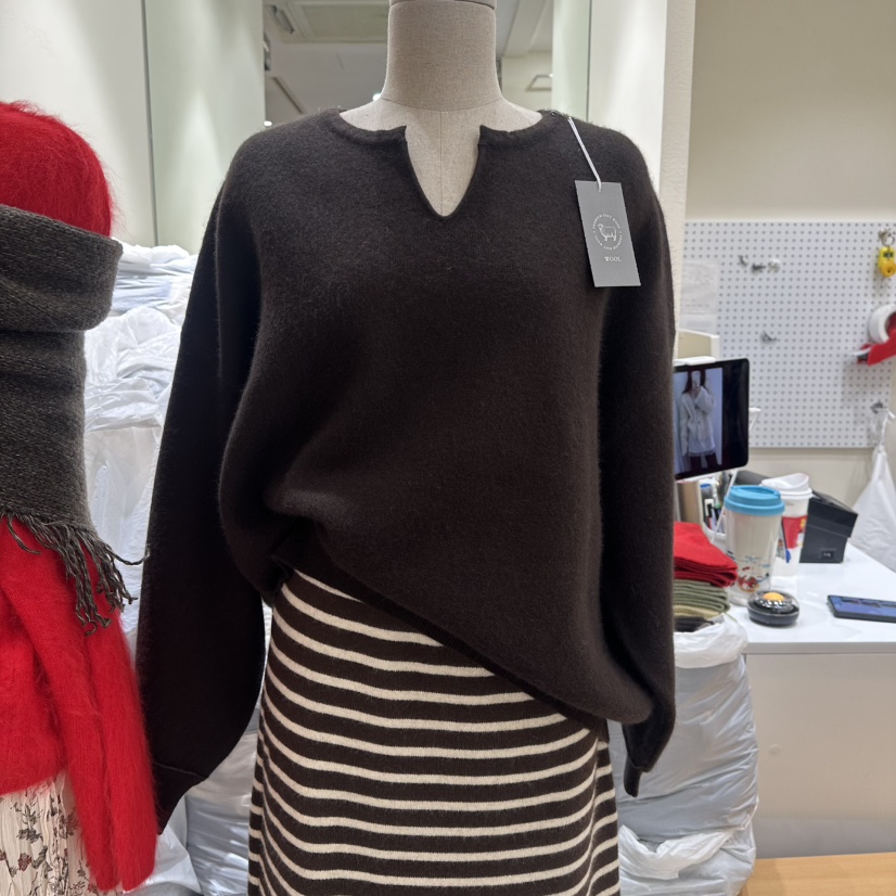 HANSUNGHYUN東大門㊣直郵女士新品熱賣休閑25秋冬針織衫羊毛寬松HANSUNGHYUN針織衫圖色3