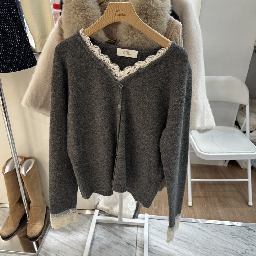 ABLESTUDIO韓國代購㊣女裝新品推薦人氣休閑真品熱賣25秋冬毛衣ABLESTUDIO毛衣圖色2