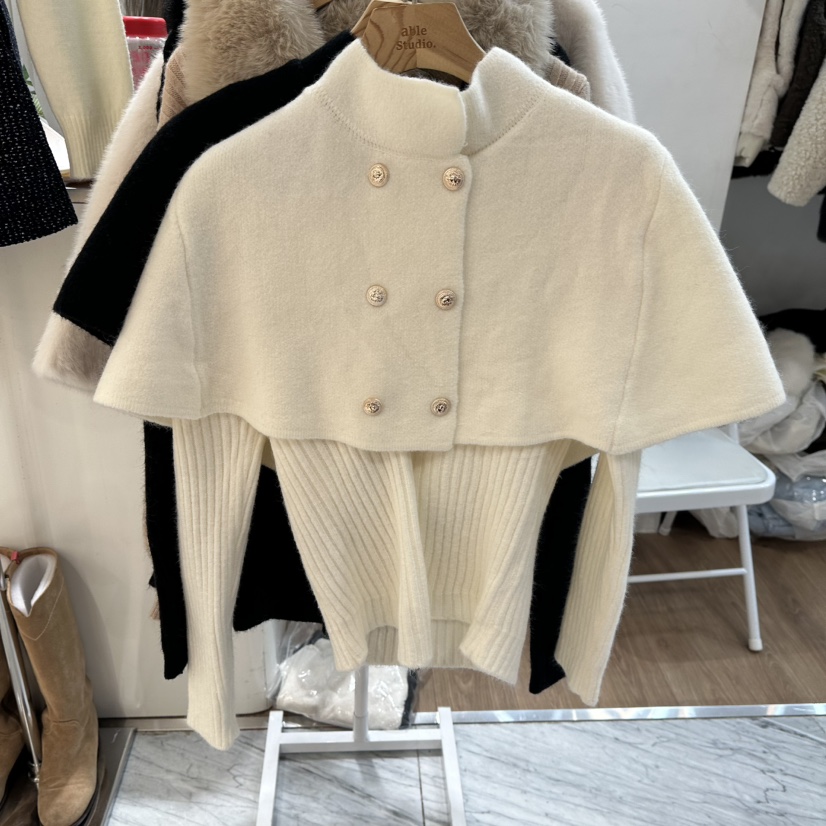ABLESTUDIO韓國代購㊣女裝新品人氣25秋冬推薦毛衣斗篷套裝ABLESTUDIO毛衣圖色2