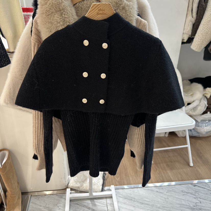 ABLESTUDIO韓國代購㊣女裝新品人氣25秋冬推薦毛衣斗篷套裝ABLESTUDIO毛衣圖色3