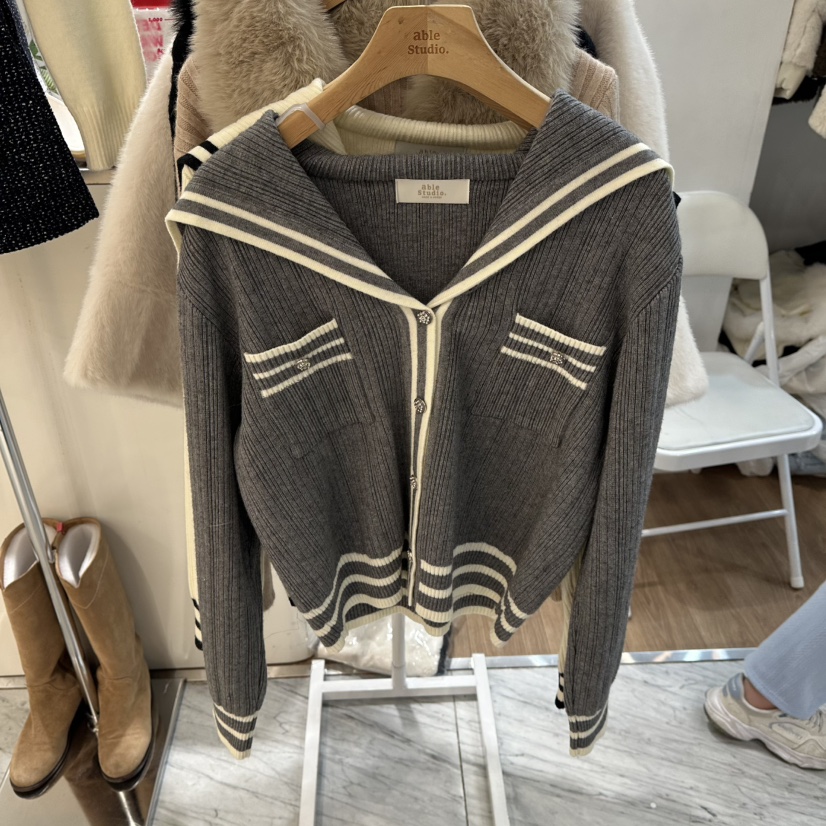 ABLESTUDIO東大門㊣實拍女士新款25秋冬時尚熱賣職業推薦毛衣ABLESTUDIO毛衣圖色2