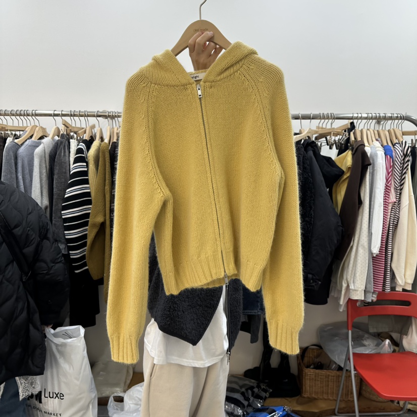 DELIGHT-L韓國直郵㊣女裝新品職業時尚真品毛衣拉鏈浣熊連帽DELIGHT-L毛衣圖色2