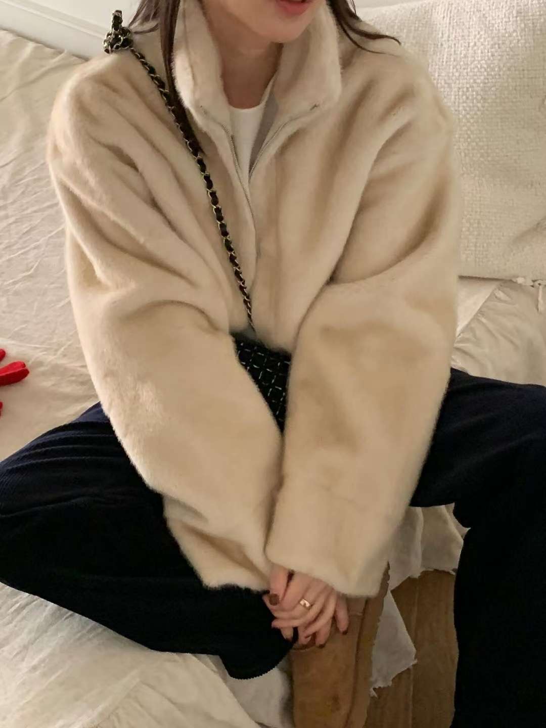 LONDON LACE-런던레이스-T東大門㊣實拍女士新款25秋冬夾克毛皮LONDON LACE夾克