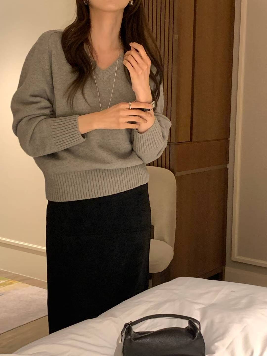 INOUF東大門㊣實拍女裝新款職業人氣時尚推薦針織衫美利奴羊毛INOUF/FLUTTER針織衫