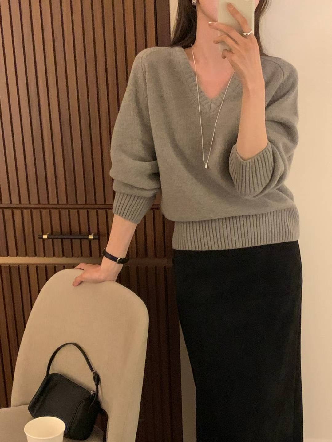 INOUF東大門㊣實拍女裝新款職業人氣時尚推薦針織衫美利奴羊毛INOUF/FLUTTER針織衫