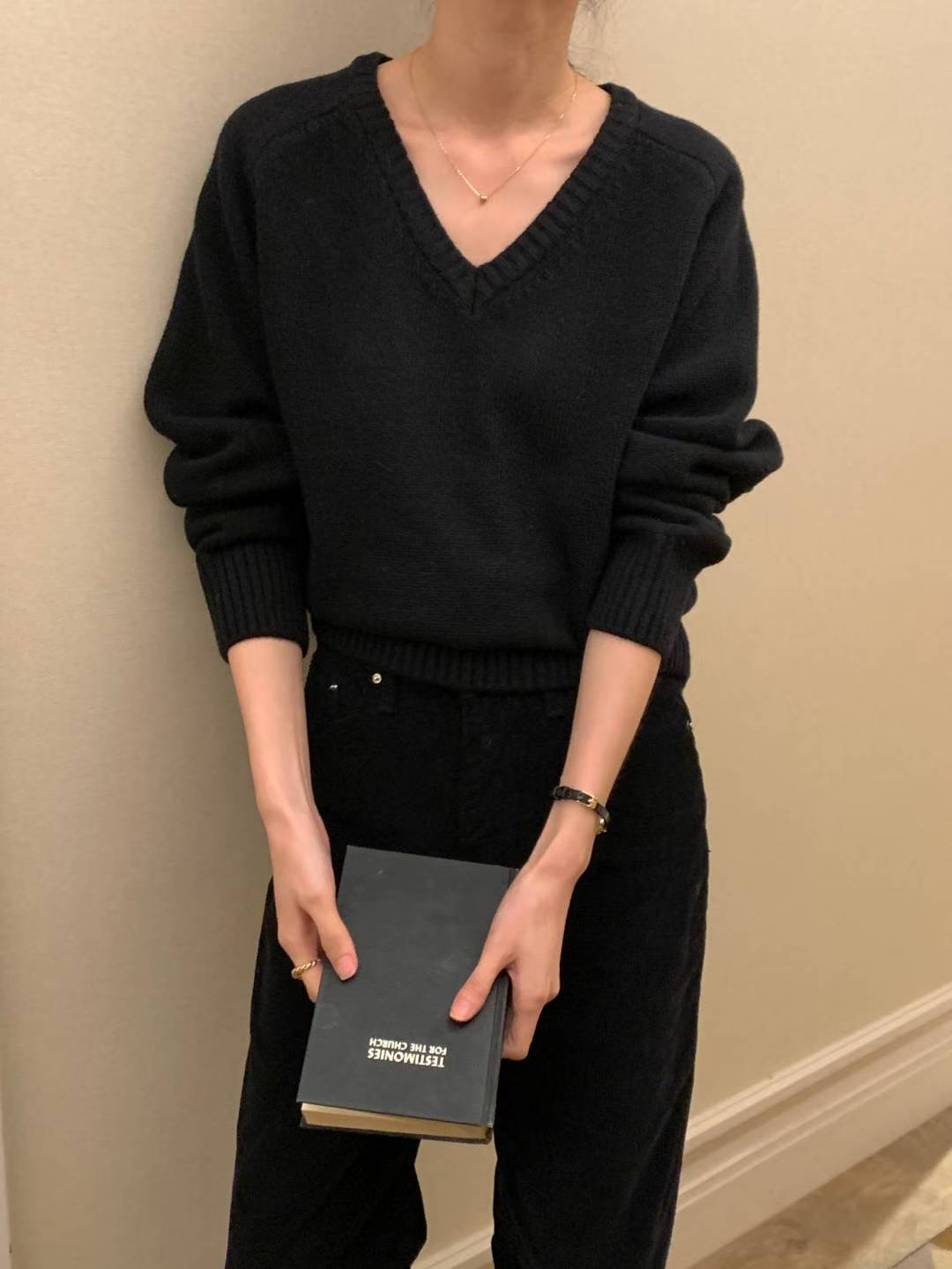 INOUF東大門㊣實拍女裝新款職業人氣時尚推薦針織衫美利奴羊毛INOUF/FLUTTER針織衫圖色1