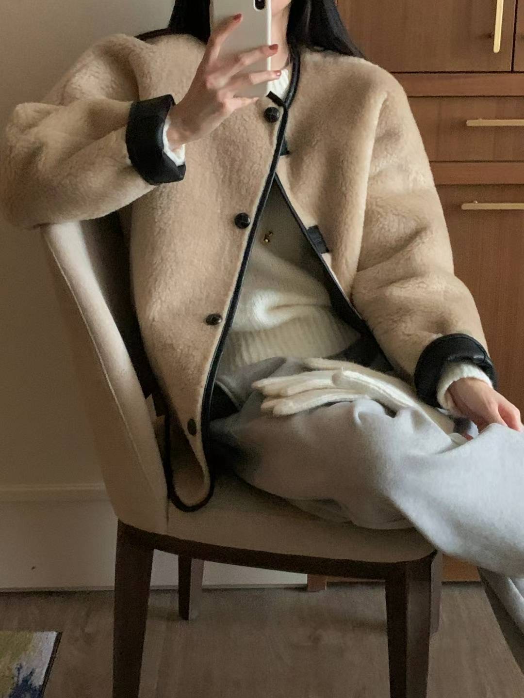 INOUF東大門㊣實拍女裝新品休閑25秋冬推薦時尚夾克兩面可穿INOUF/FLUTTER夾克