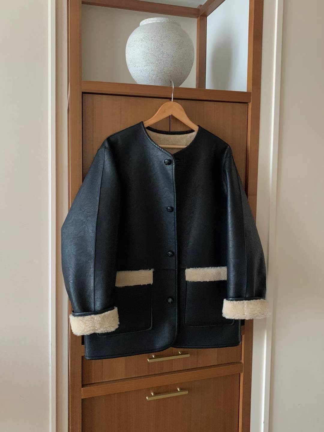 INOUF東大門㊣實拍女裝新品休閑25秋冬推薦時尚夾克兩面可穿INOUF/FLUTTER夾克圖色1