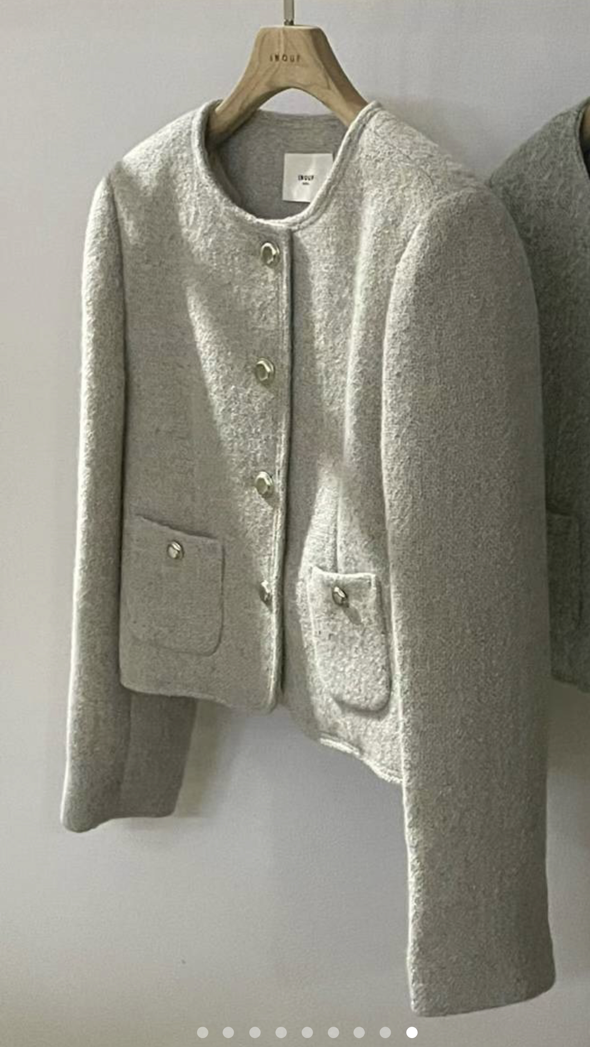 INOUF東大門㊣直郵女裝新款人氣休閑推薦時尚夾克粗花呢羊毛INOUF/FLUTTER夾克圖色1