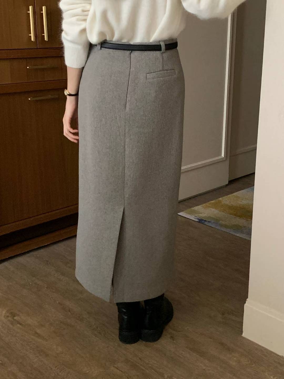 INOUF韓國直郵㊣女士新品休閑熱賣推薦時尚25秋冬長裙不含腰帶INOUF/FLUTTER長裙