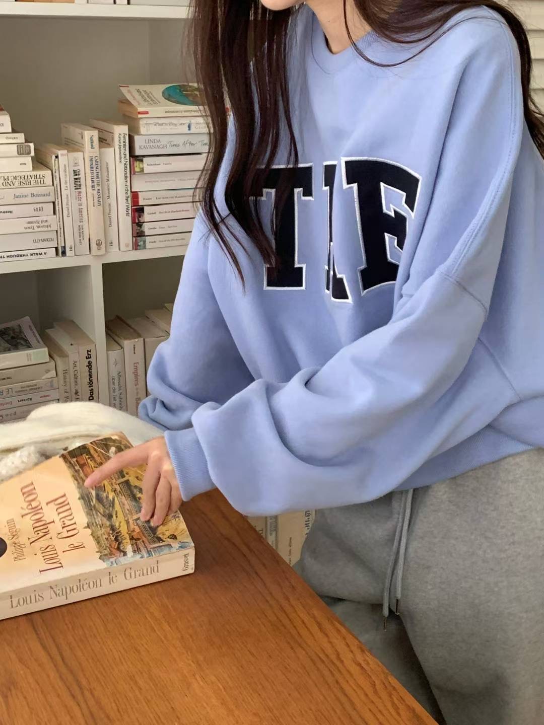 INOUF韓國代購㊣女士新款推薦時尚休閑25秋冬熱賣人氣職業衛衣INOUF/FLUTTER衛衣