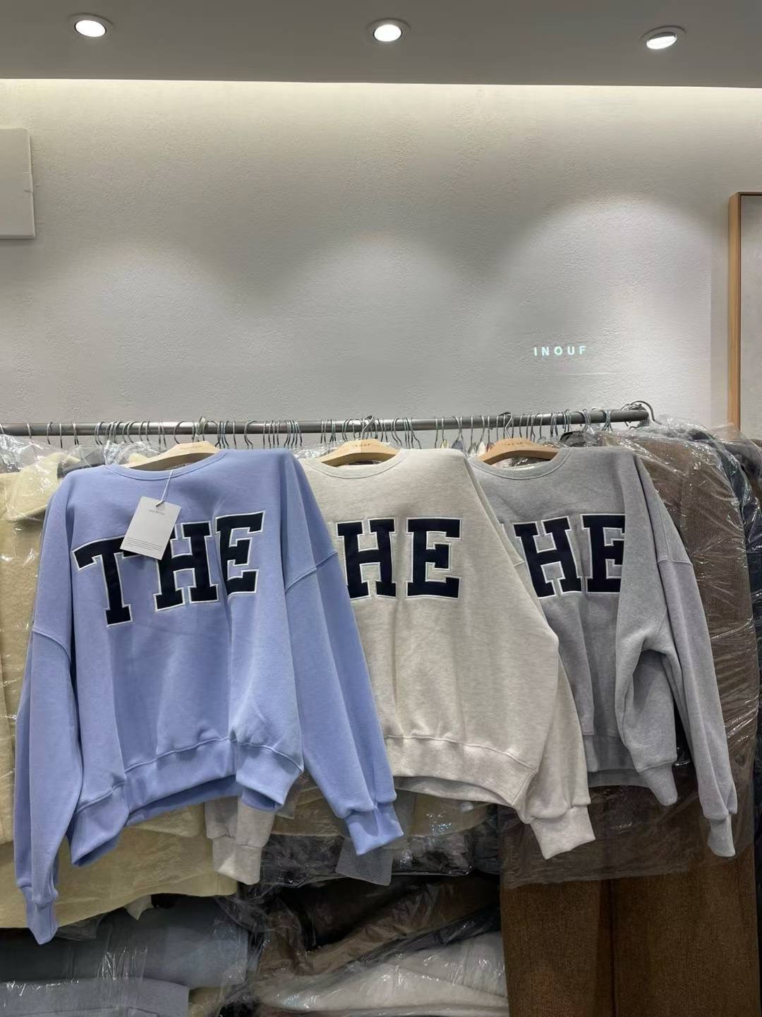 INOUF韓國代購㊣女士新款推薦時尚休閑25秋冬熱賣人氣職業衛衣INOUF/FLUTTER衛衣圖色2左二色