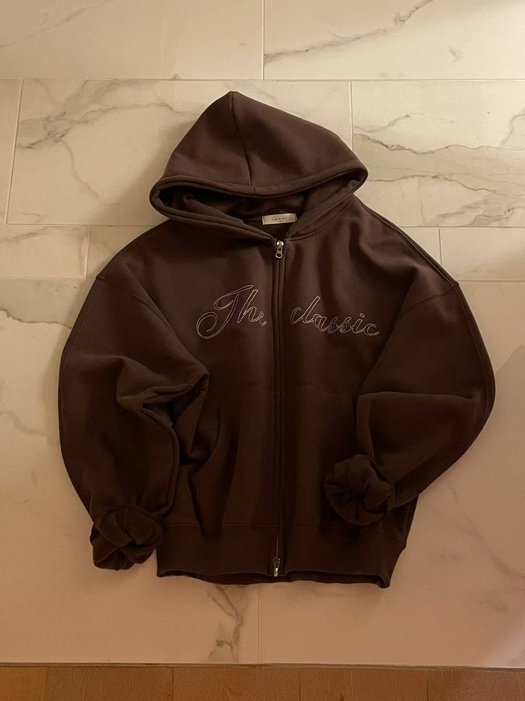 INOUF東大門㊣直郵女士新款推薦時尚25秋冬夾克連帽拉鏈衫抓絨INOUF/FLUTTER夾克圖色2