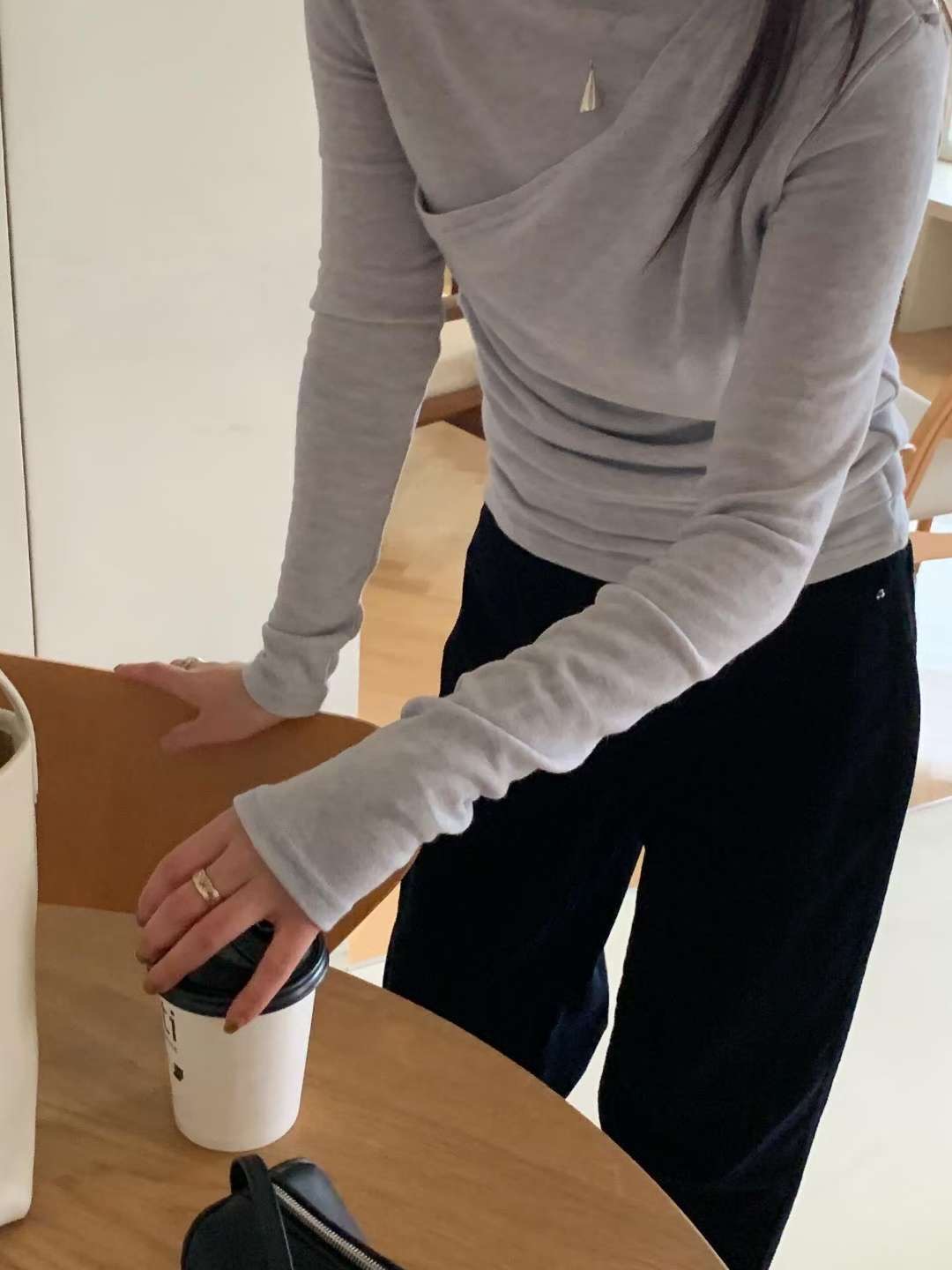 LONDON LACE-런던레이스-T韓國直郵㊣女士新款25秋冬長袖T恤安哥拉羊毛LONDON LACE長袖T恤