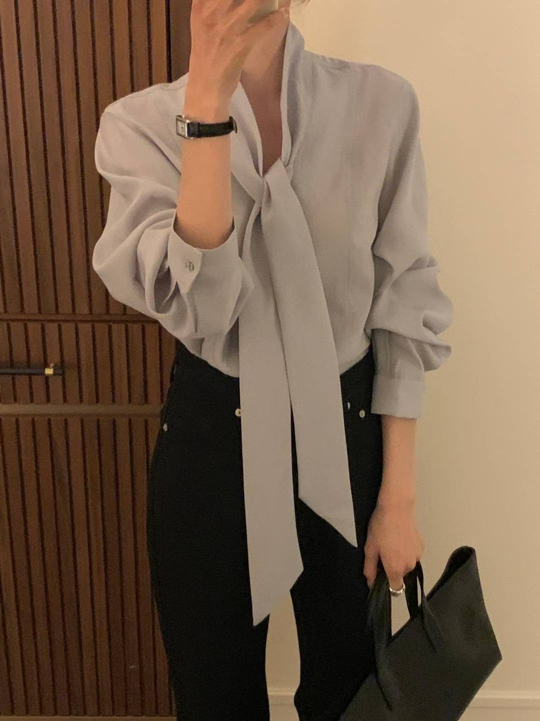 INOUF韓國代購㊣女裝新款休閑職業25秋冬時尚人氣襯衫蕾絲衫INOUF/FLUTTER襯衫/蕾絲衫