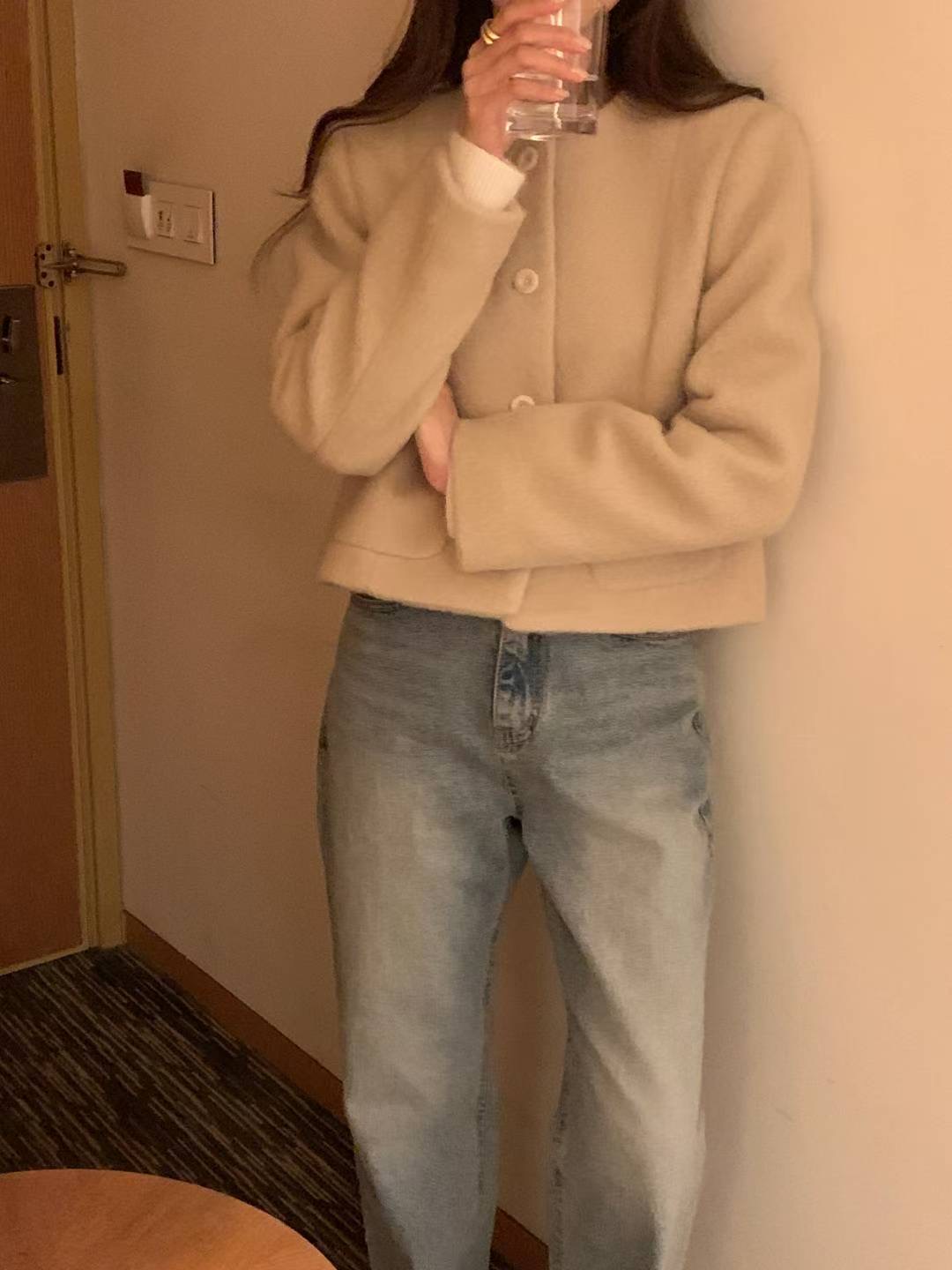 INOUF韓國代購㊣女裝新品休閑人氣25秋冬推薦時尚熱賣職業夾克INOUF/FLUTTER夾克圖色2