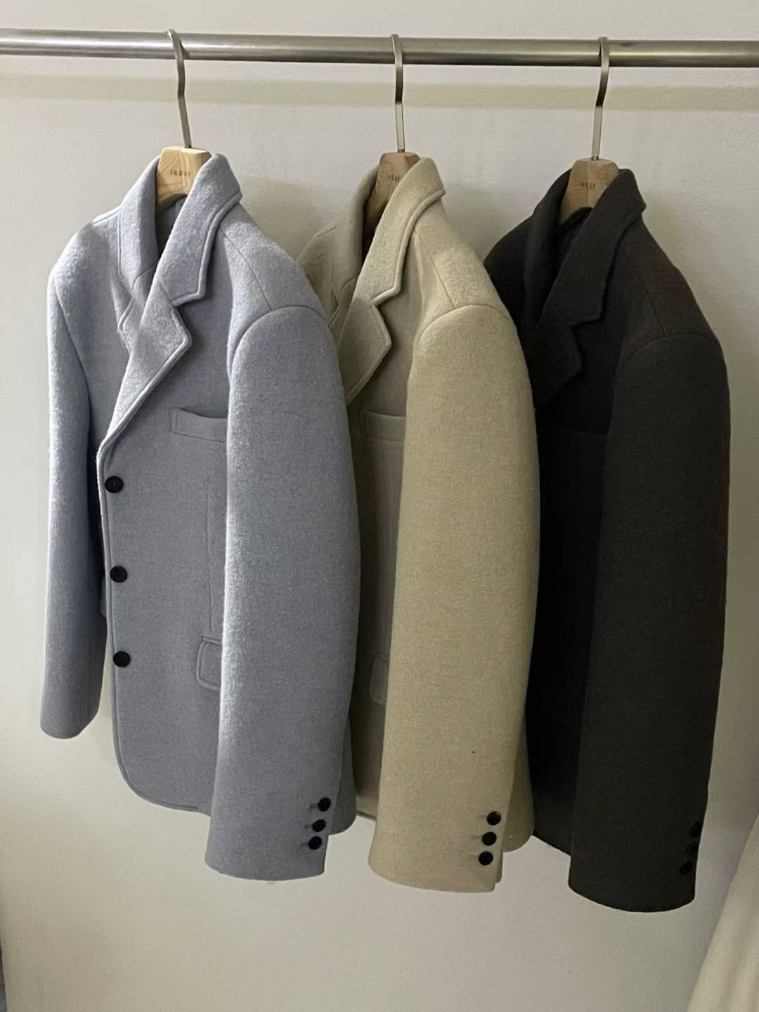 INOUF東大門㊣直郵女裝新款推薦熱賣時尚職業25秋冬夾克羊駝INOUF/FLUTTER夾克圖色3左三色