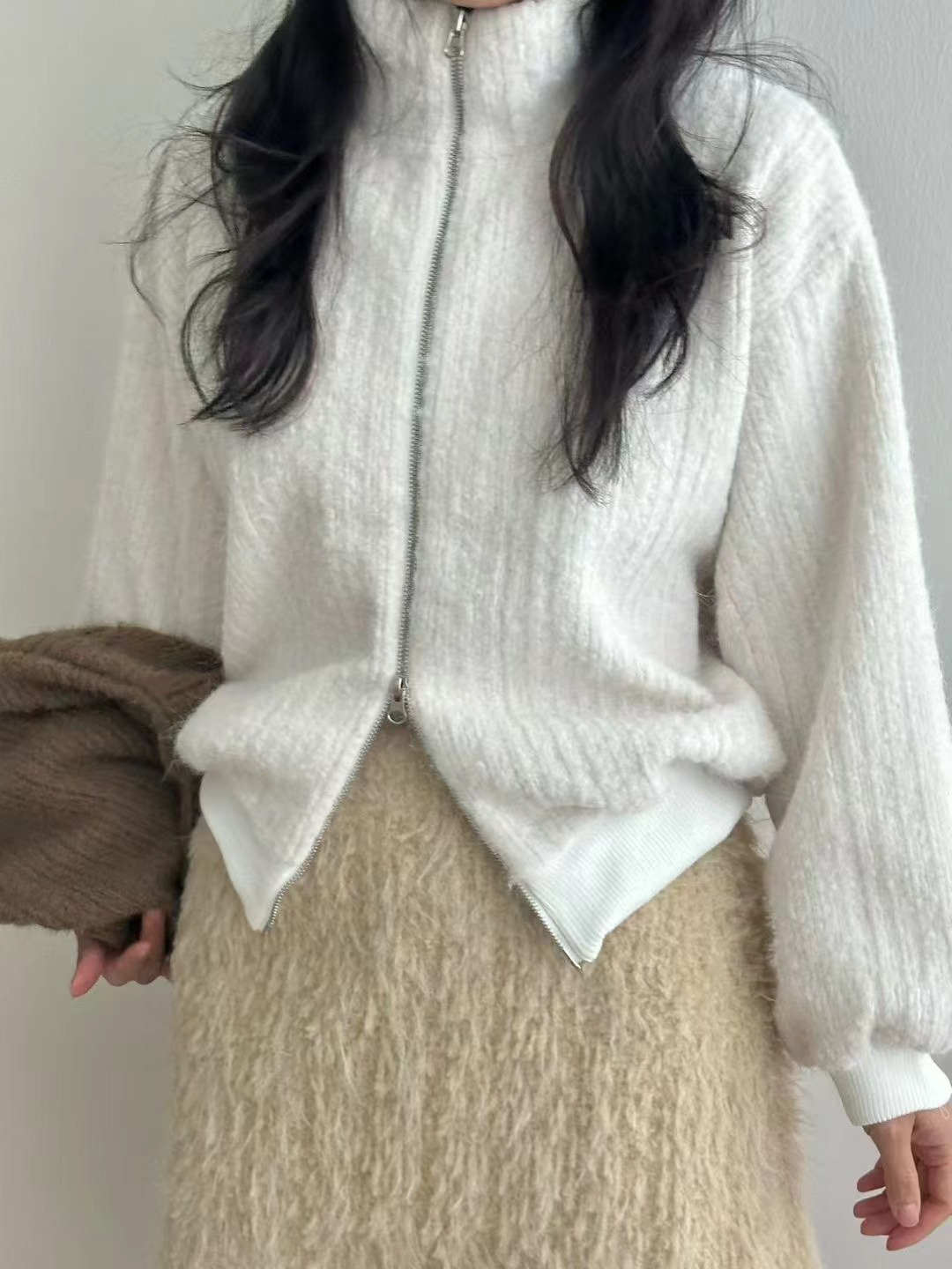 TOATEE韓國代購㊣女士新品25秋冬推薦熱賣人氣夾克高領拉鏈衫TOATEE夾克圖色1