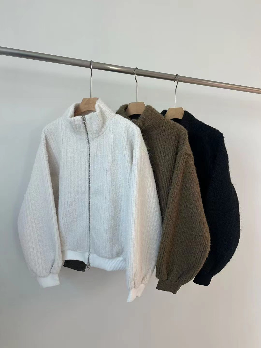 TOATEE韓國代購㊣女士新品25秋冬推薦熱賣人氣夾克高領拉鏈衫TOATEE夾克圖色2左二色