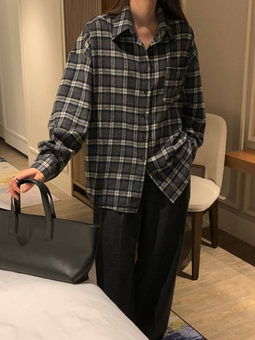 INOUF東大門㊣代購女裝新款職業休閑熱賣推薦25秋冬襯衫蕾絲衫INOUF/FLUTTER襯衫/蕾絲衫圖色1