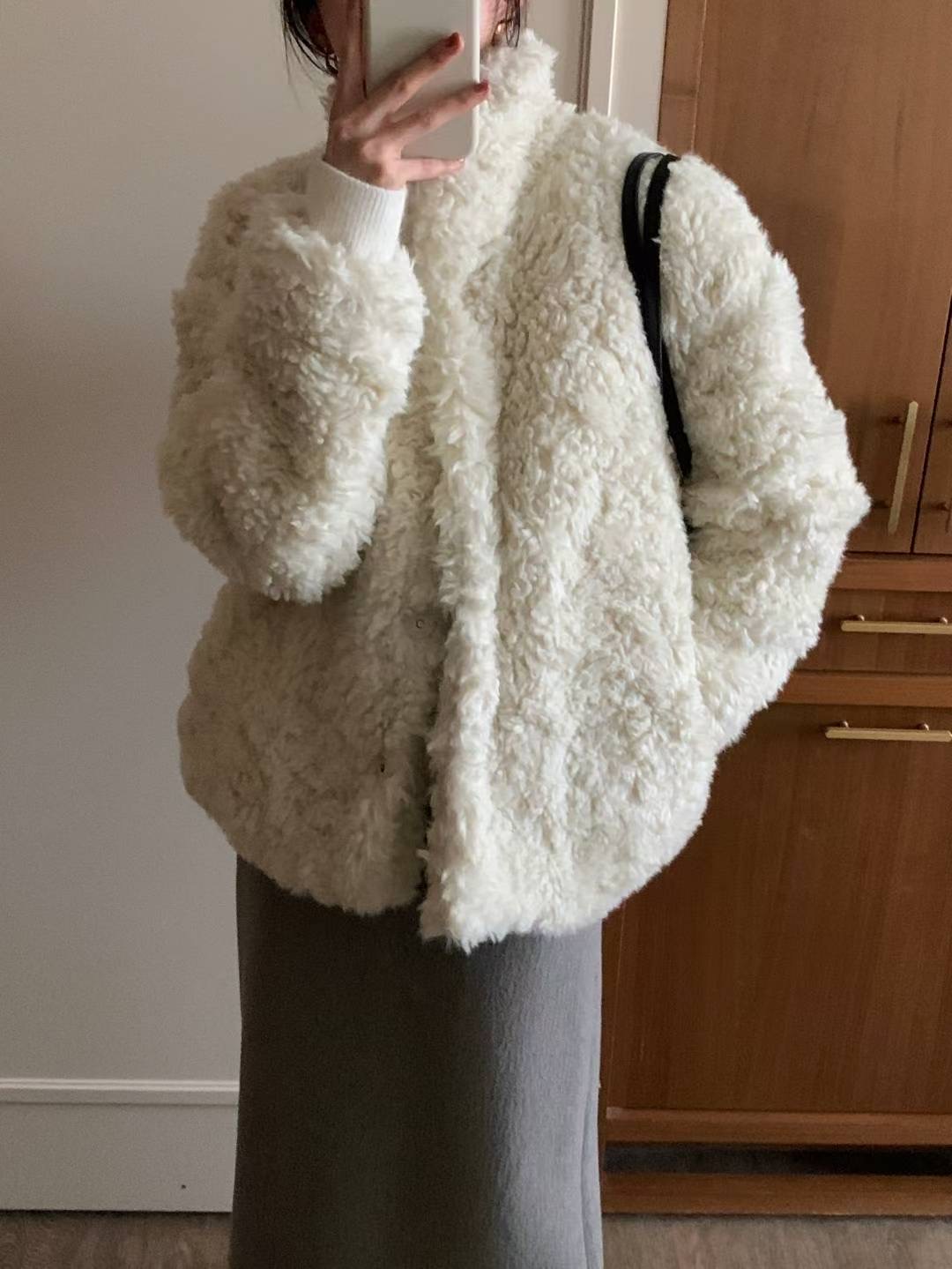 INOUF東大門㊣實拍女裝新款時尚25秋冬職業人氣推薦短款大衣INOUF/FLUTTER短款大衣