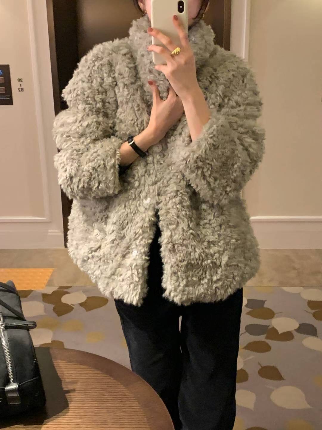 INOUF東大門㊣實拍女裝新款時尚25秋冬職業人氣推薦短款大衣INOUF/FLUTTER短款大衣圖色1