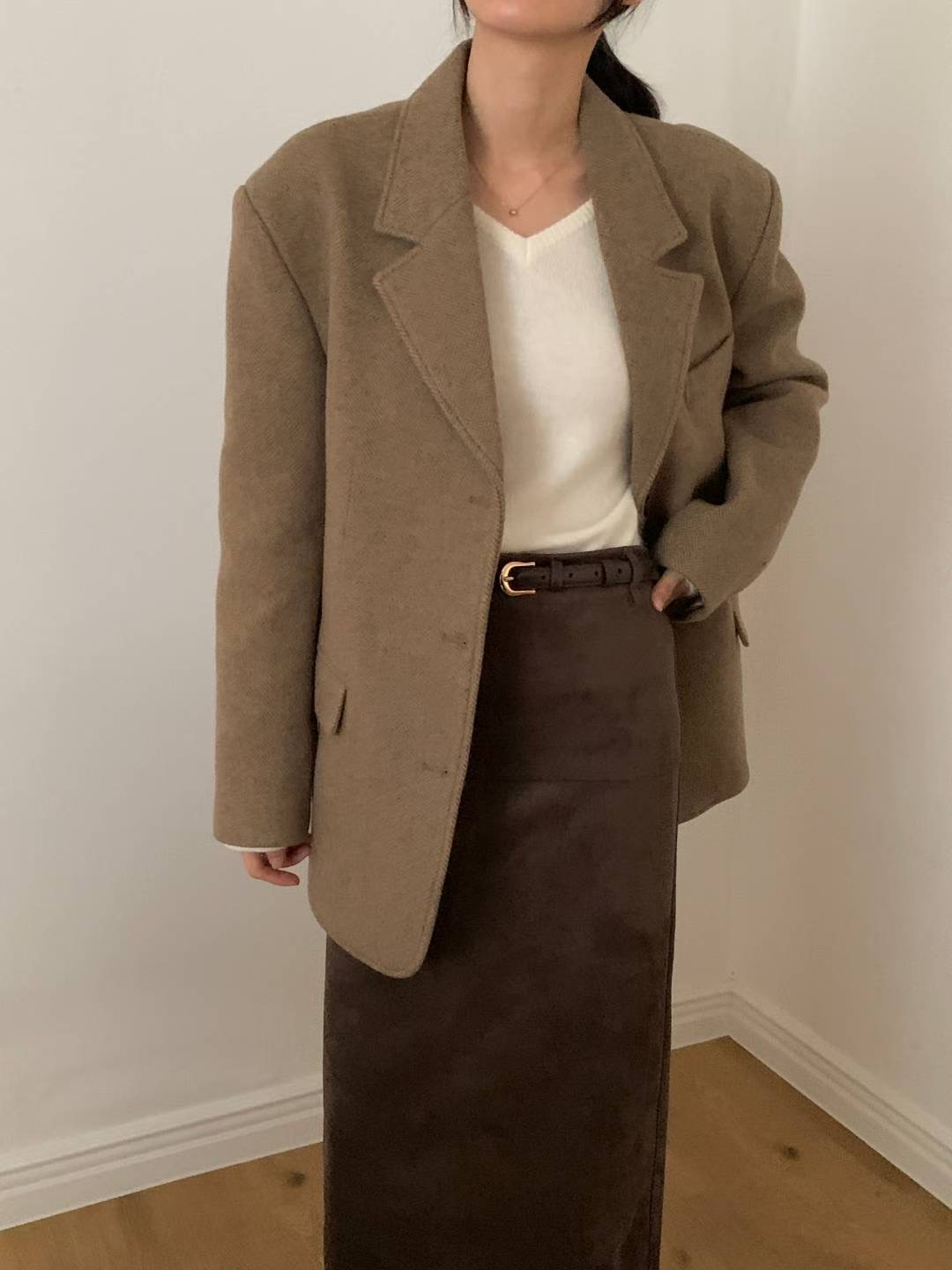 INOUF東大門㊣直郵女士新款休閑25秋冬熱賣時尚推薦夾克人字紋INOUF/FLUTTER夾克