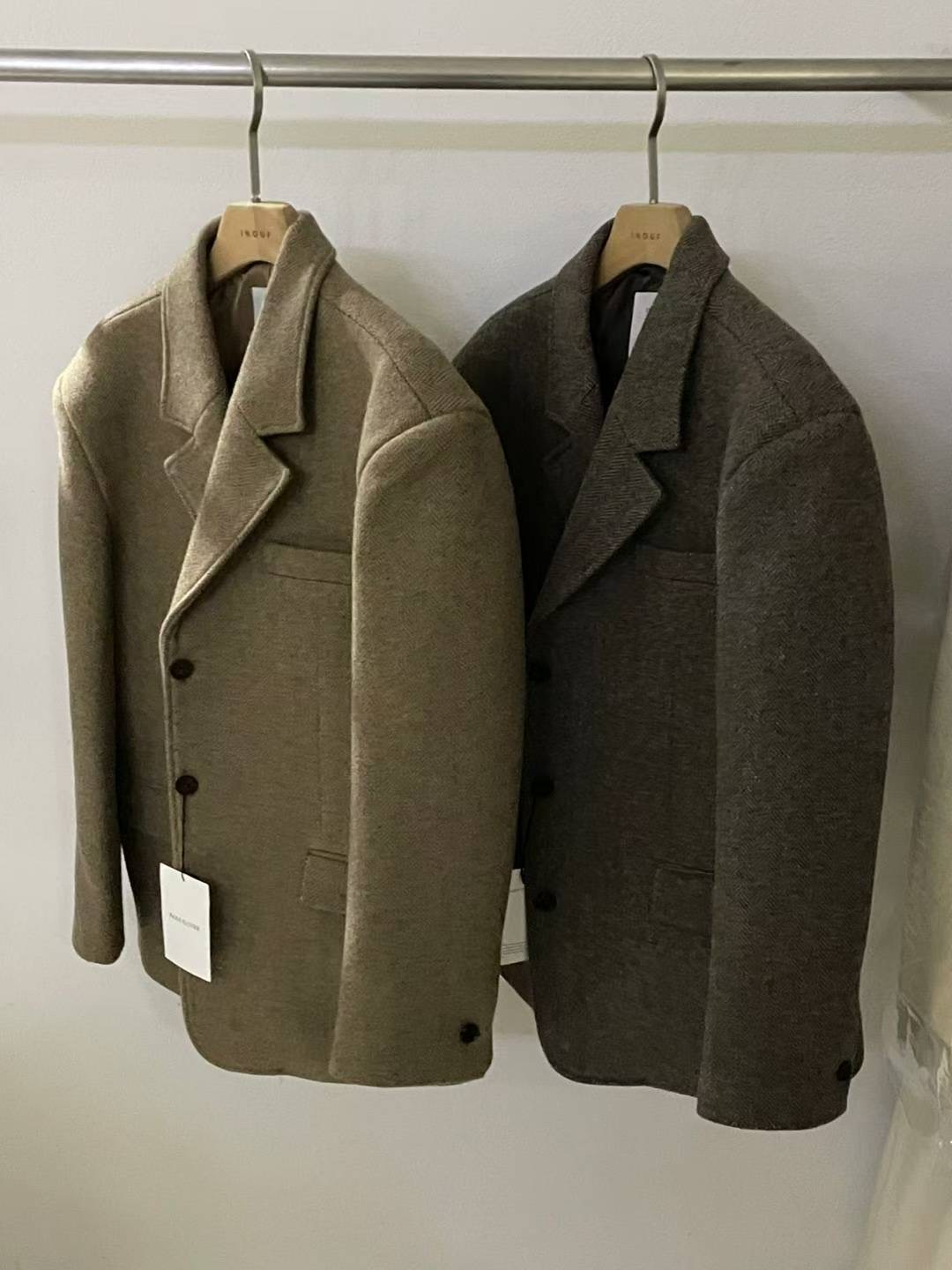 INOUF東大門㊣直郵女士新款休閑25秋冬熱賣時尚推薦夾克人字紋INOUF/FLUTTER夾克圖色2左二色