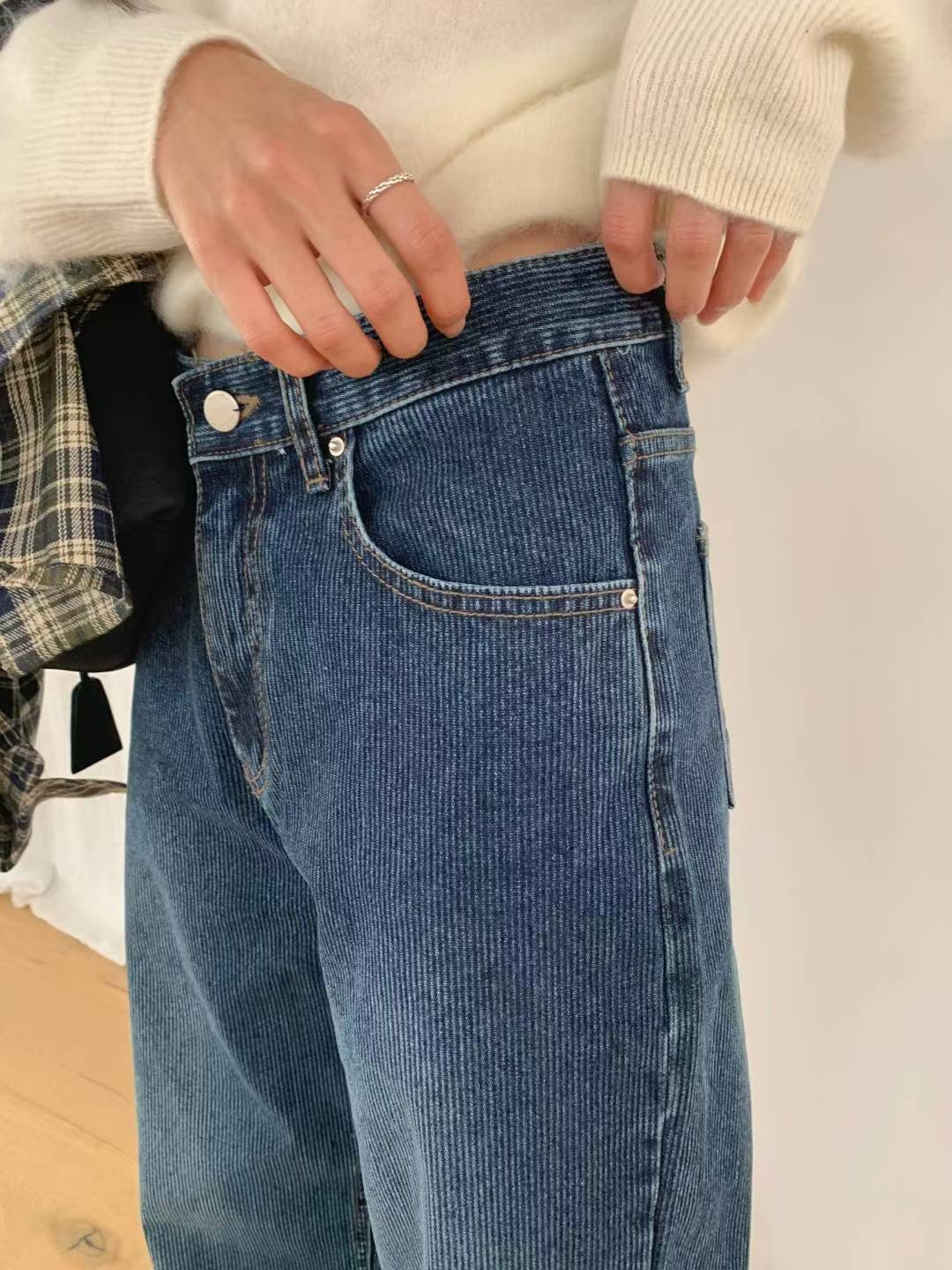 IMHERE韓國代購㊣女士新款人氣熱賣時尚職業休閑25秋冬牛仔褲IMHERE牛仔褲