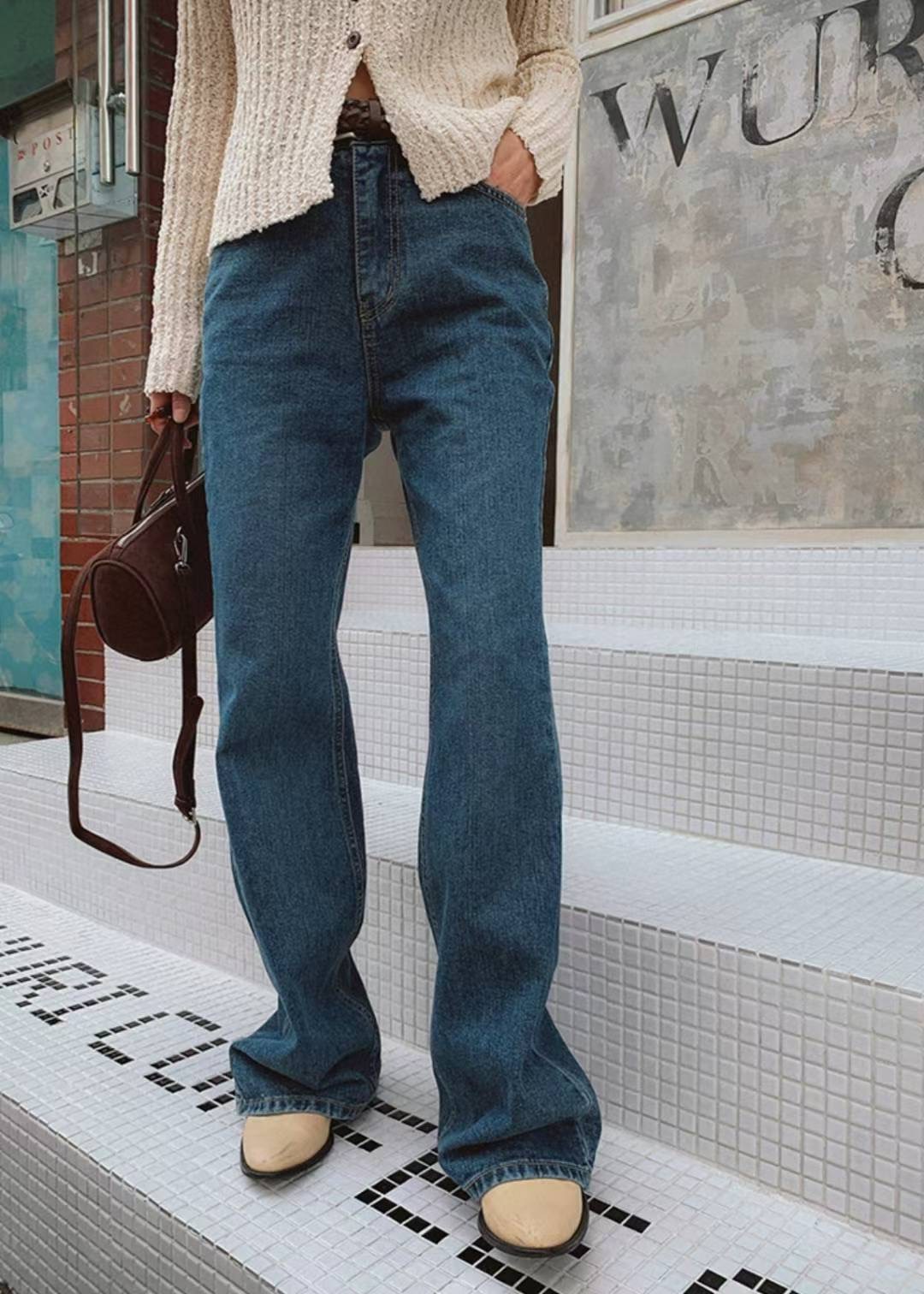 IMHERE韓國代購㊣女士新款推薦時尚職業人氣休閑熱賣牛仔褲IMHERE牛仔褲