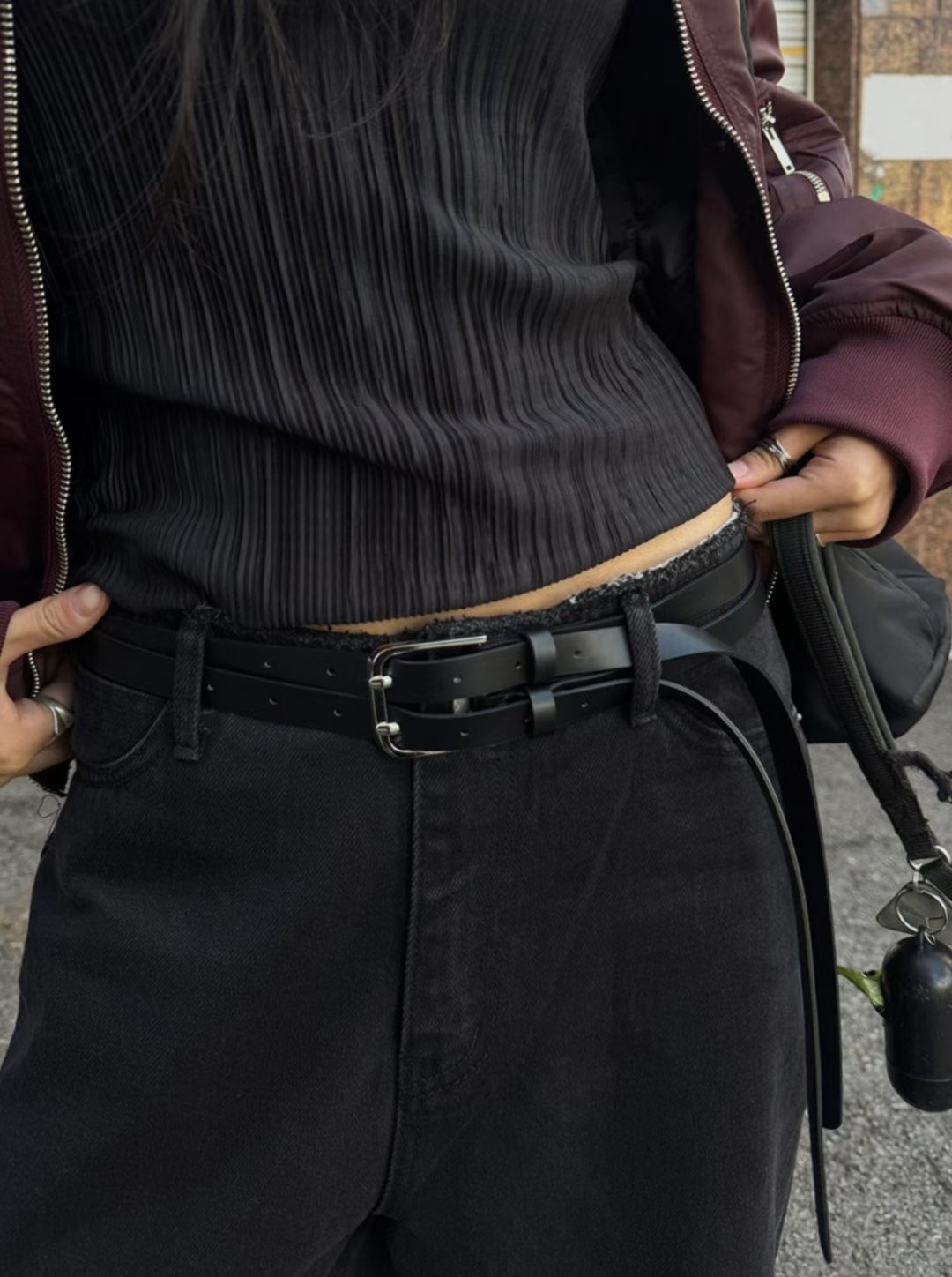 IMHERE東大門㊣實拍女士新品休閑25秋冬熱賣牛仔褲不含腰帶IMHERE牛仔褲