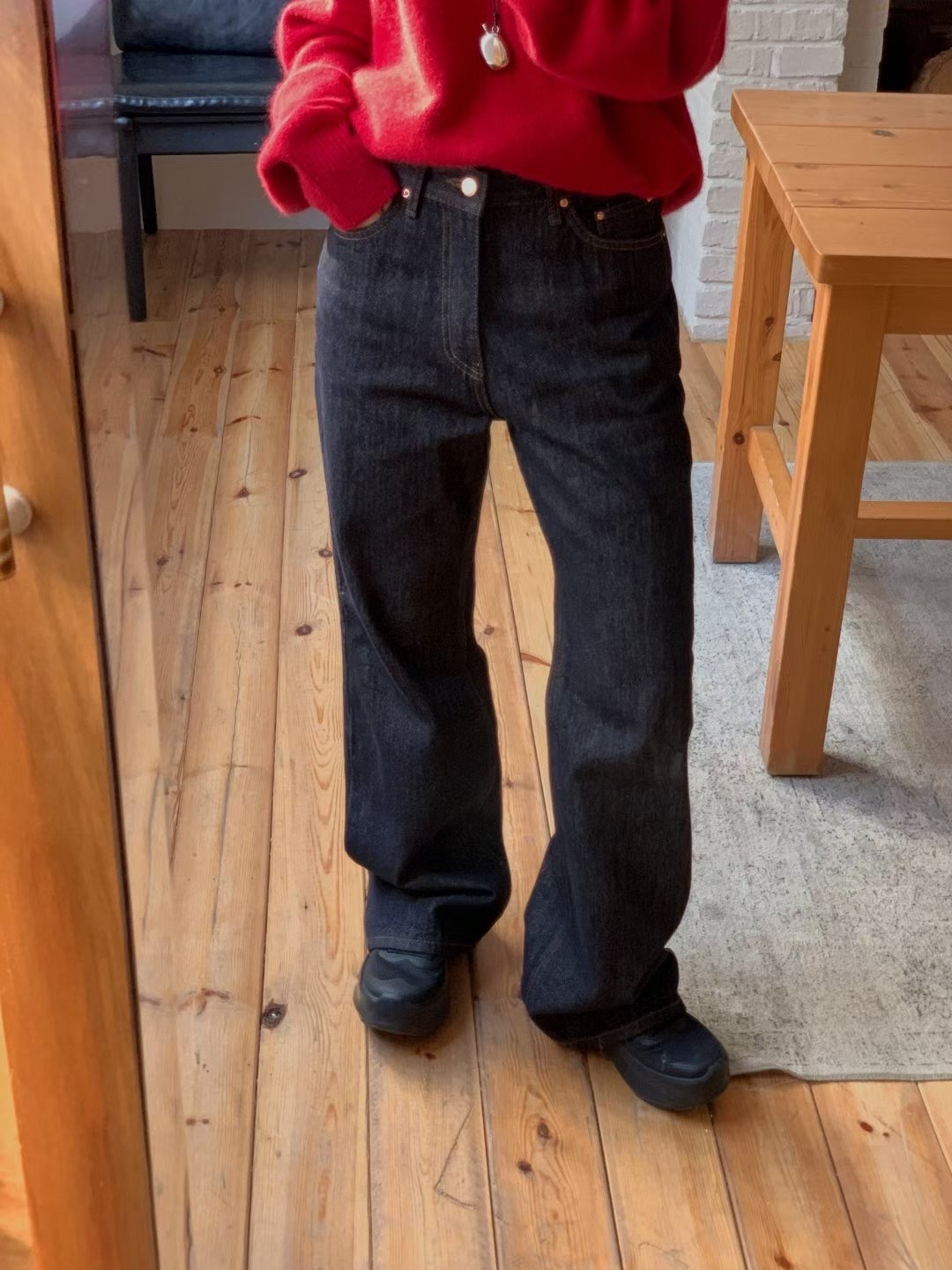 IMHERE韓國代購㊣女裝新款職業休閑熱賣推薦25秋冬時尚牛仔褲IMHERE牛仔褲