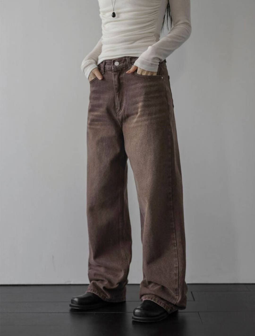 IMHERE東大門㊣實拍女士新款休閑人氣25秋冬熱賣職業牛仔褲IMHERE牛仔褲