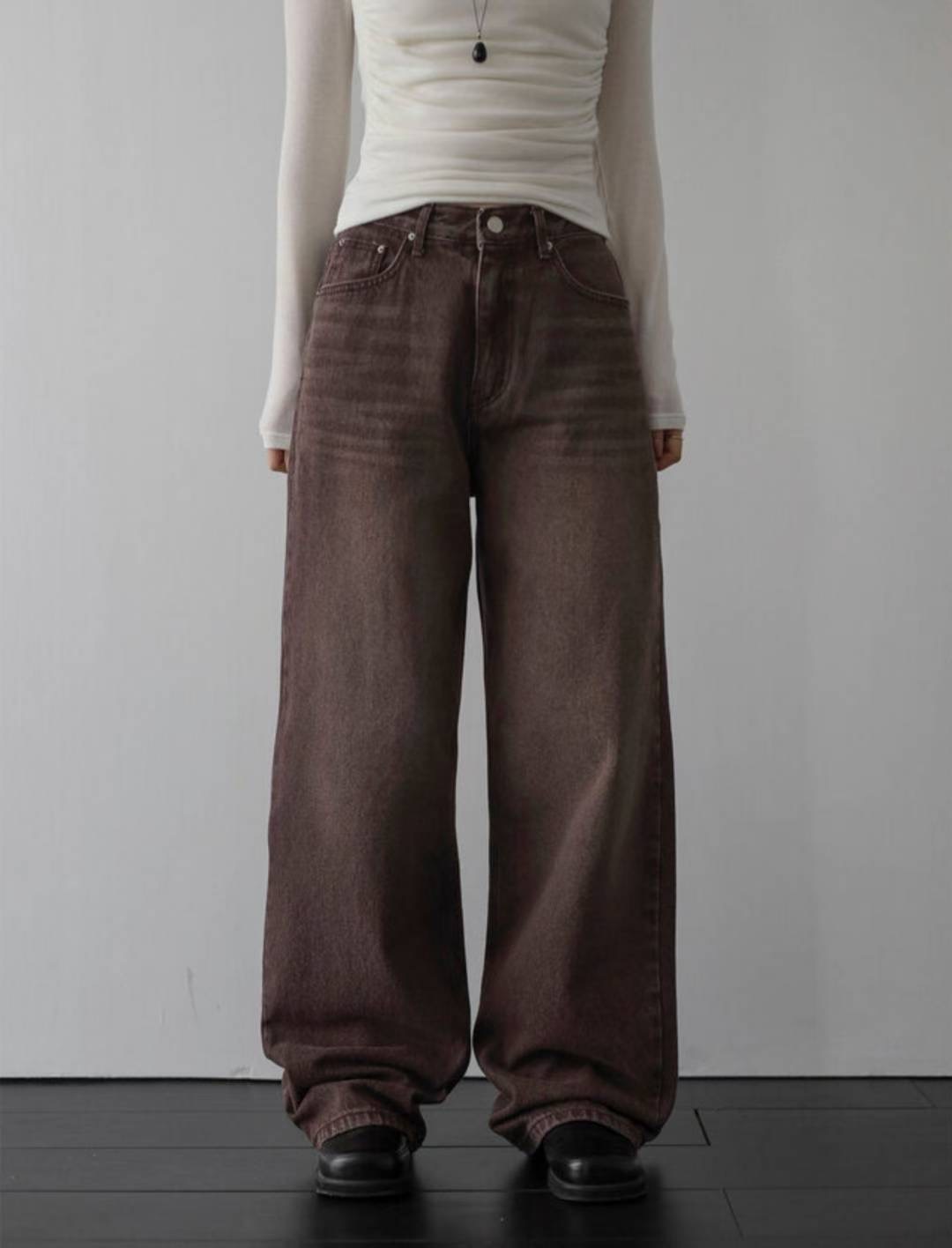 IMHERE東大門㊣實拍女士新款休閑人氣25秋冬熱賣職業牛仔褲IMHERE牛仔褲圖色1