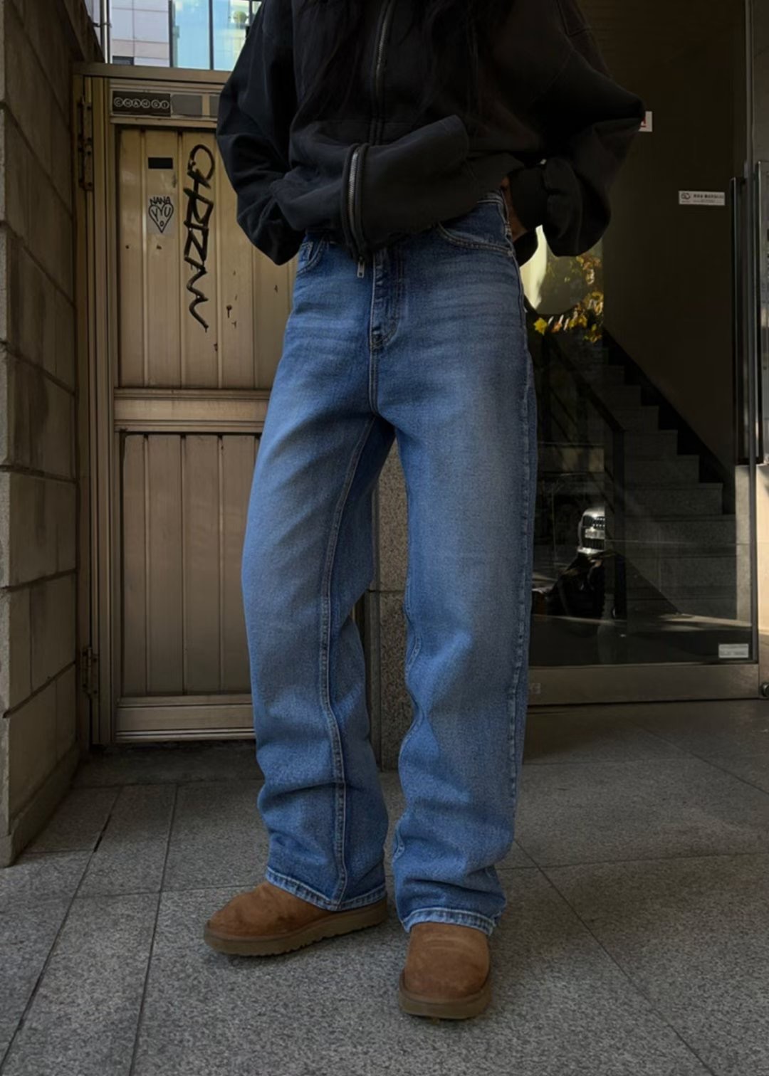 IMHERE韓國直郵㊣女裝新款職業休閑熱賣推薦時尚25秋冬牛仔褲IMHERE牛仔褲圖色1