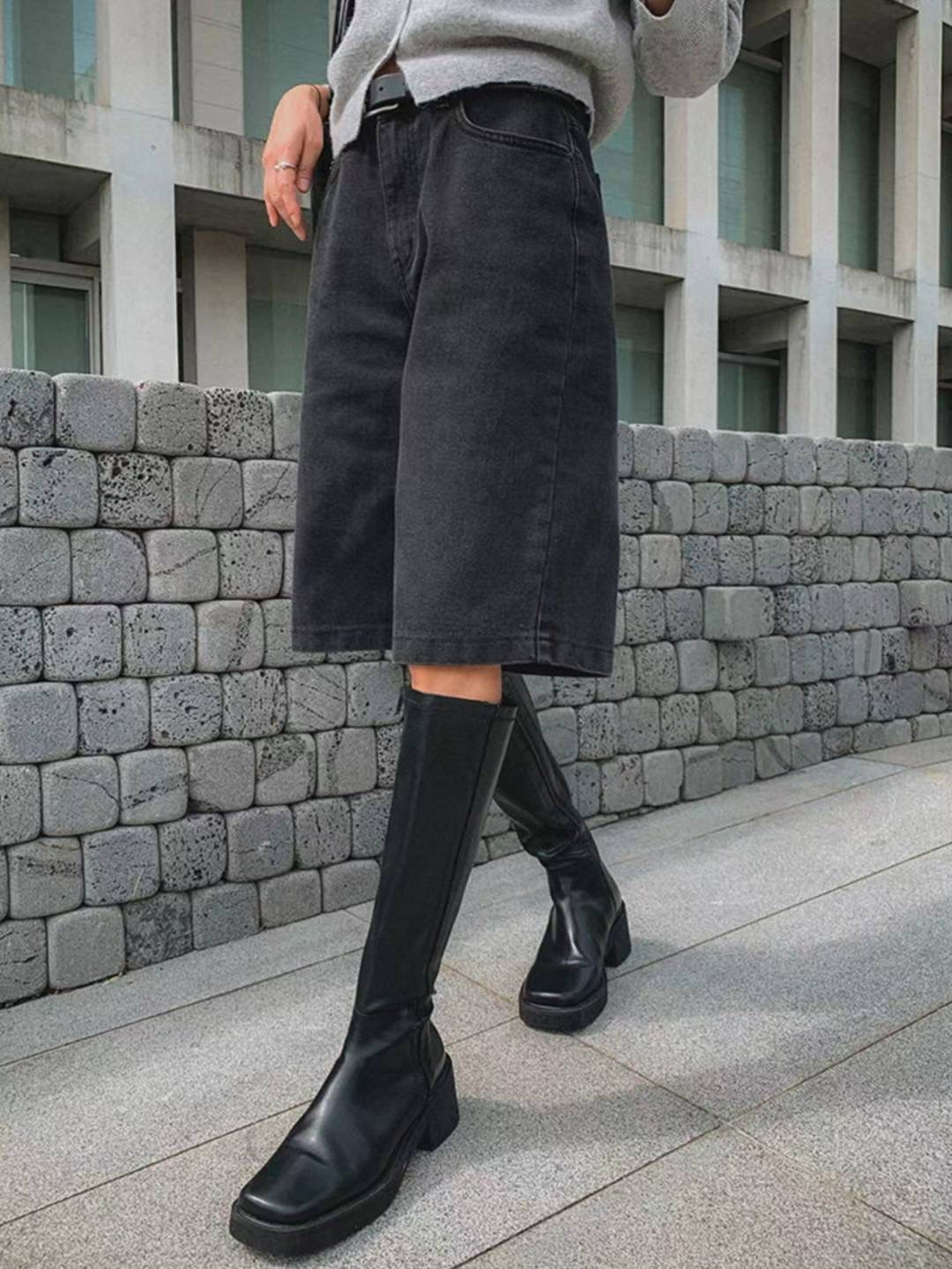 IMHERE韓國代購㊣女裝新款時尚25秋冬職業推薦短褲不含腰帶IMHERE短褲