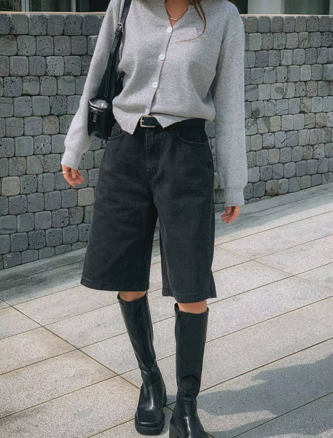 IMHERE韓國代購㊣女裝新款時尚25秋冬職業推薦短褲不含腰帶IMHERE短褲圖色1