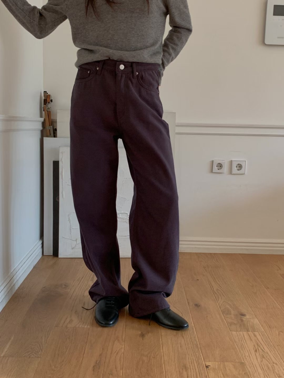 IMHERE韓國代購㊣女士新款時尚職業休閑推薦25秋冬人氣牛仔褲IMHERE牛仔褲圖色1