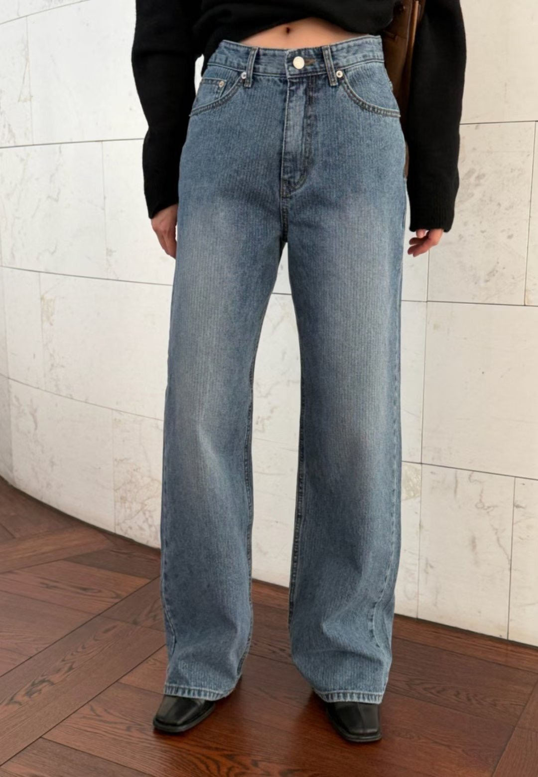 IMHERE東大門㊣直郵女士新款人氣熱賣25秋冬時尚職業牛仔褲IMHERE牛仔褲圖色1