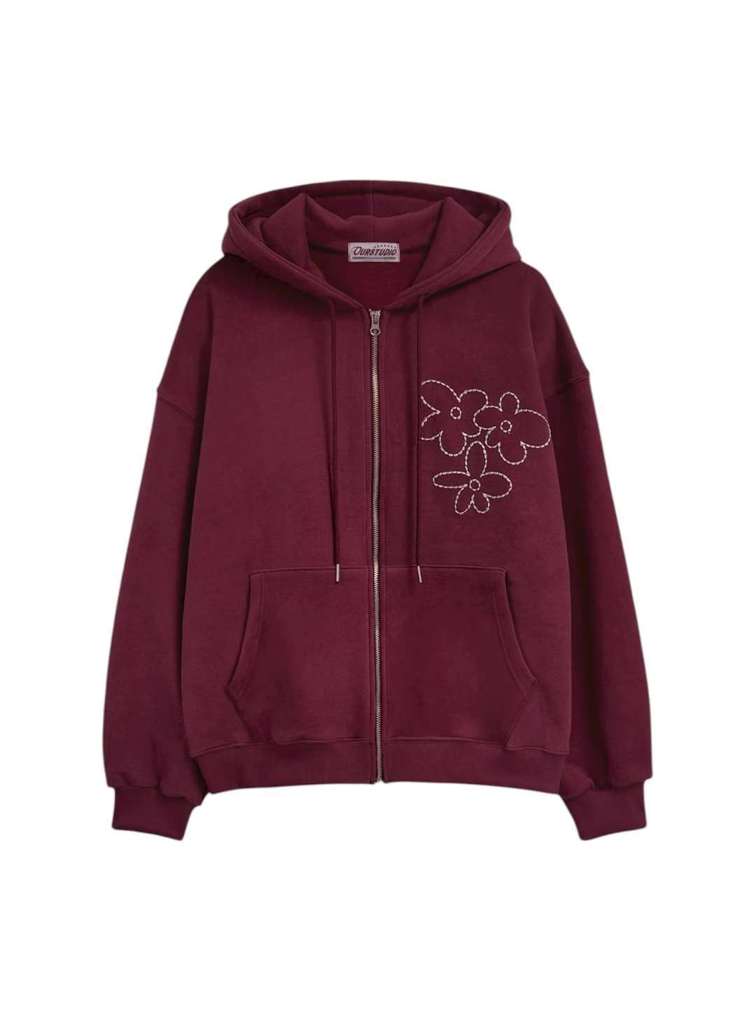 OURSTUDIO東大門㊣代購女裝新款熱賣休閑夾克連帽拉鏈衫抓絨OURSTUDIO夾克圖色3