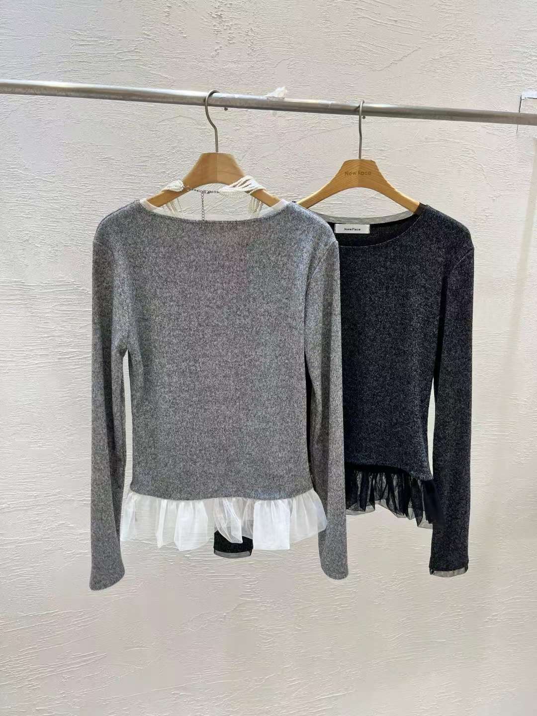 NEW FACE東大門㊣實拍女裝新品人氣推薦時尚職業熱賣長袖T恤NEW FACE長袖T恤
