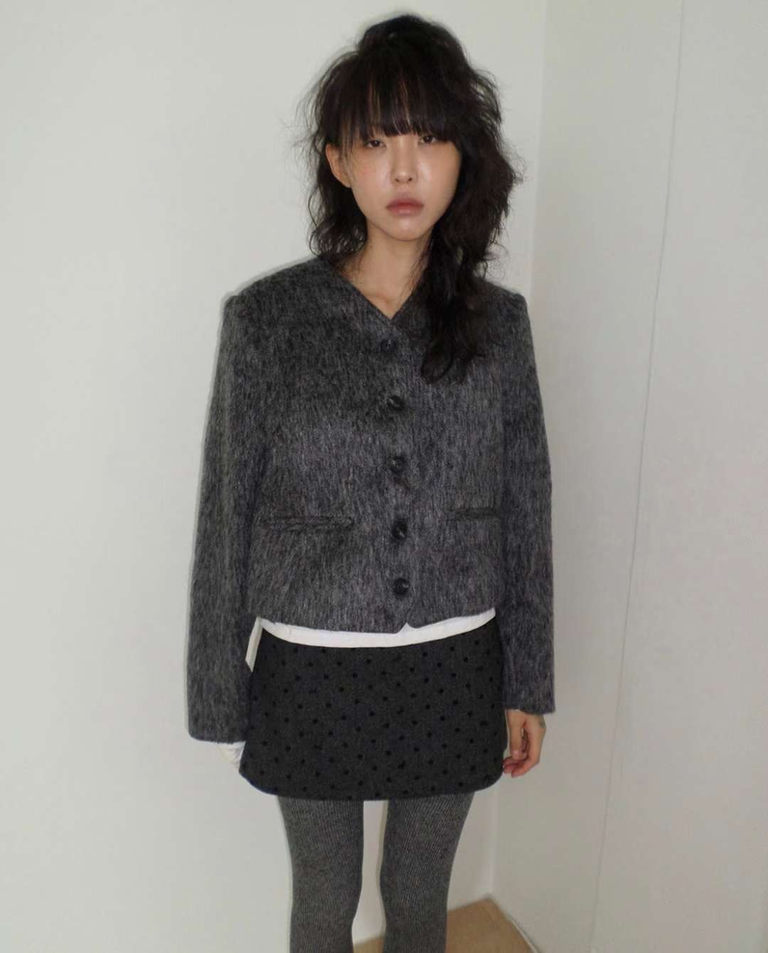 NEW FACE韓國代購㊣女裝新款休閑時尚真品25秋冬人氣短款大衣NEW FACE短款大衣