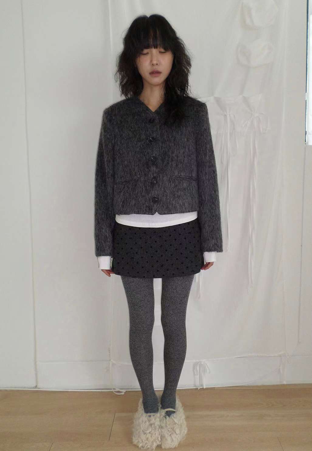 NEW FACE韓國代購㊣女裝新款休閑時尚真品25秋冬人氣短款大衣NEW FACE短款大衣