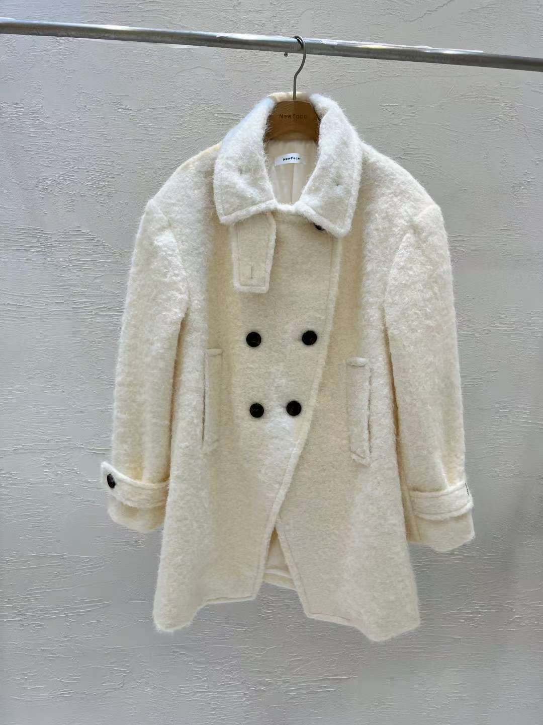NEW FACE東大門㊣代購女裝新款25秋冬休閑熱賣真品短款大衣NEW FACE短款大衣圖色1