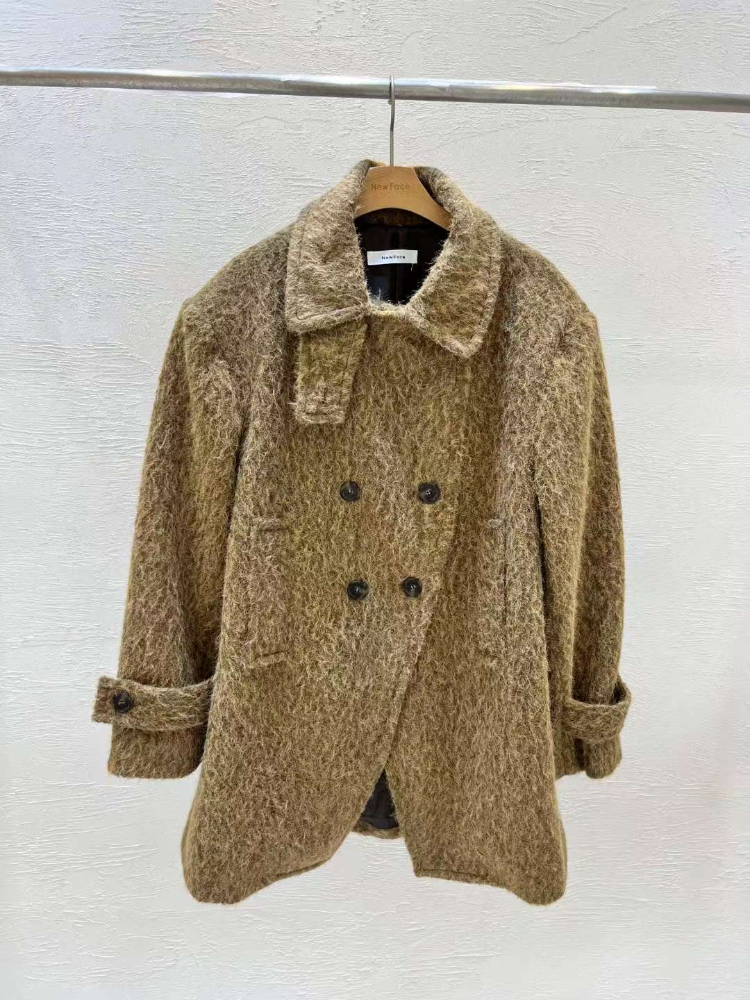 NEW FACE東大門㊣代購女裝新款25秋冬休閑熱賣真品短款大衣NEW FACE短款大衣圖色2