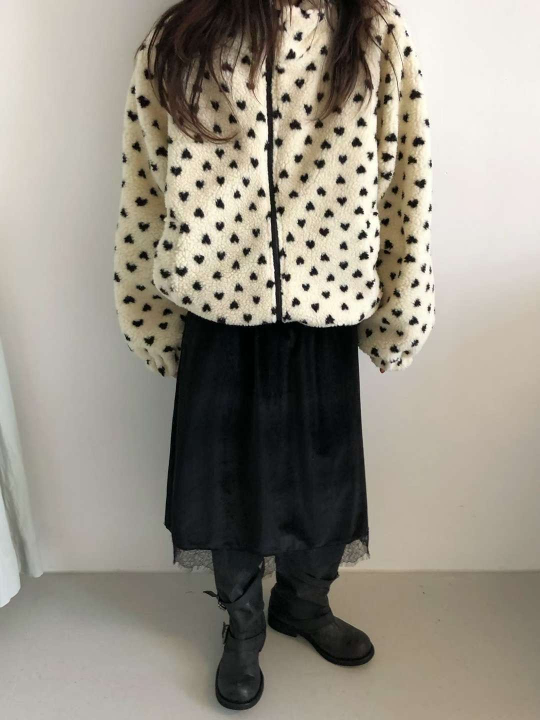 OURSTUDIO東大門㊣代購女士新款人氣半身裙中短裙天鵝絨蕾絲OURSTUDIO半身裙/中短裙