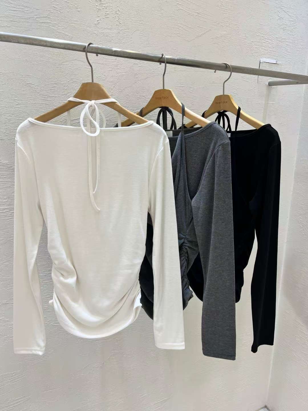 NEW FACE韓國直郵㊣女裝新款熱賣職業休閑真品長袖T恤假兩件NEW FACE長袖T恤