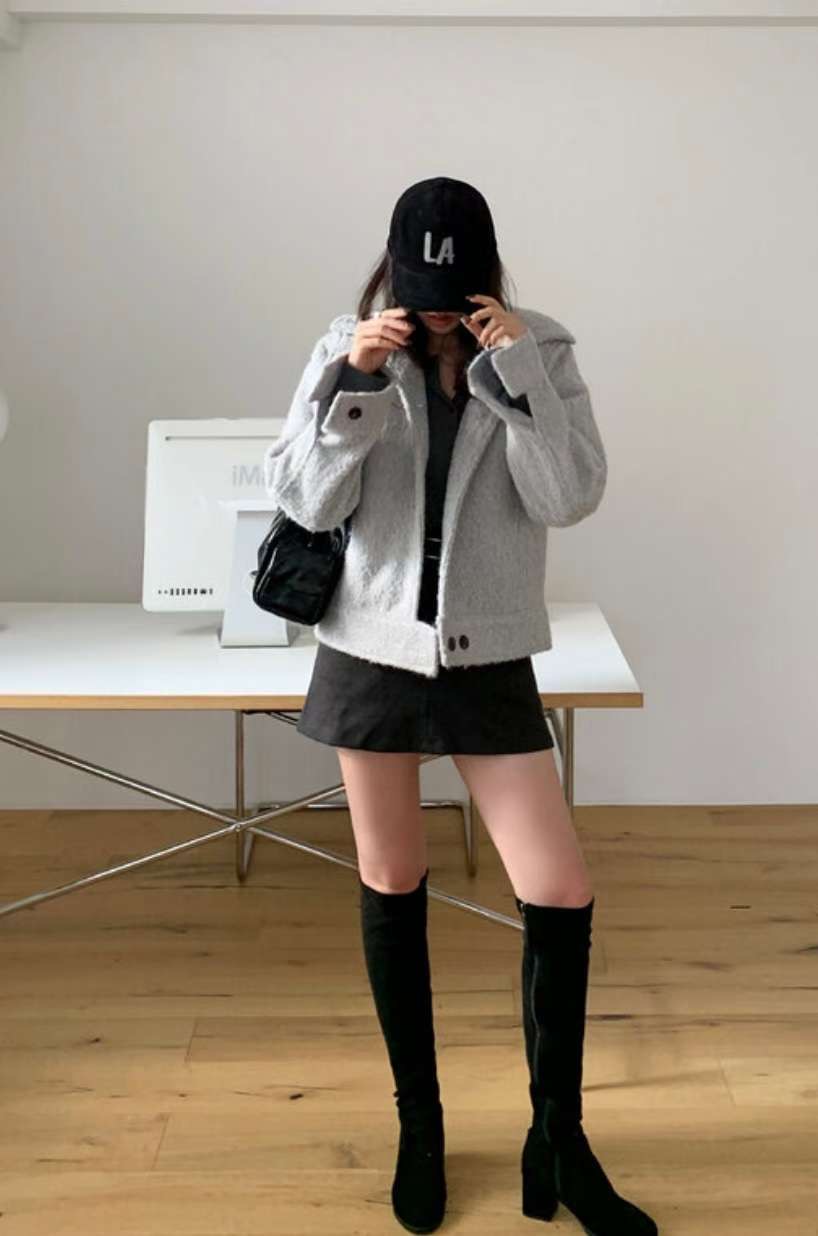 NEW FACE韓國代購㊣女士新品真品休閑職業推薦25秋冬短款大衣NEW FACE短款大衣