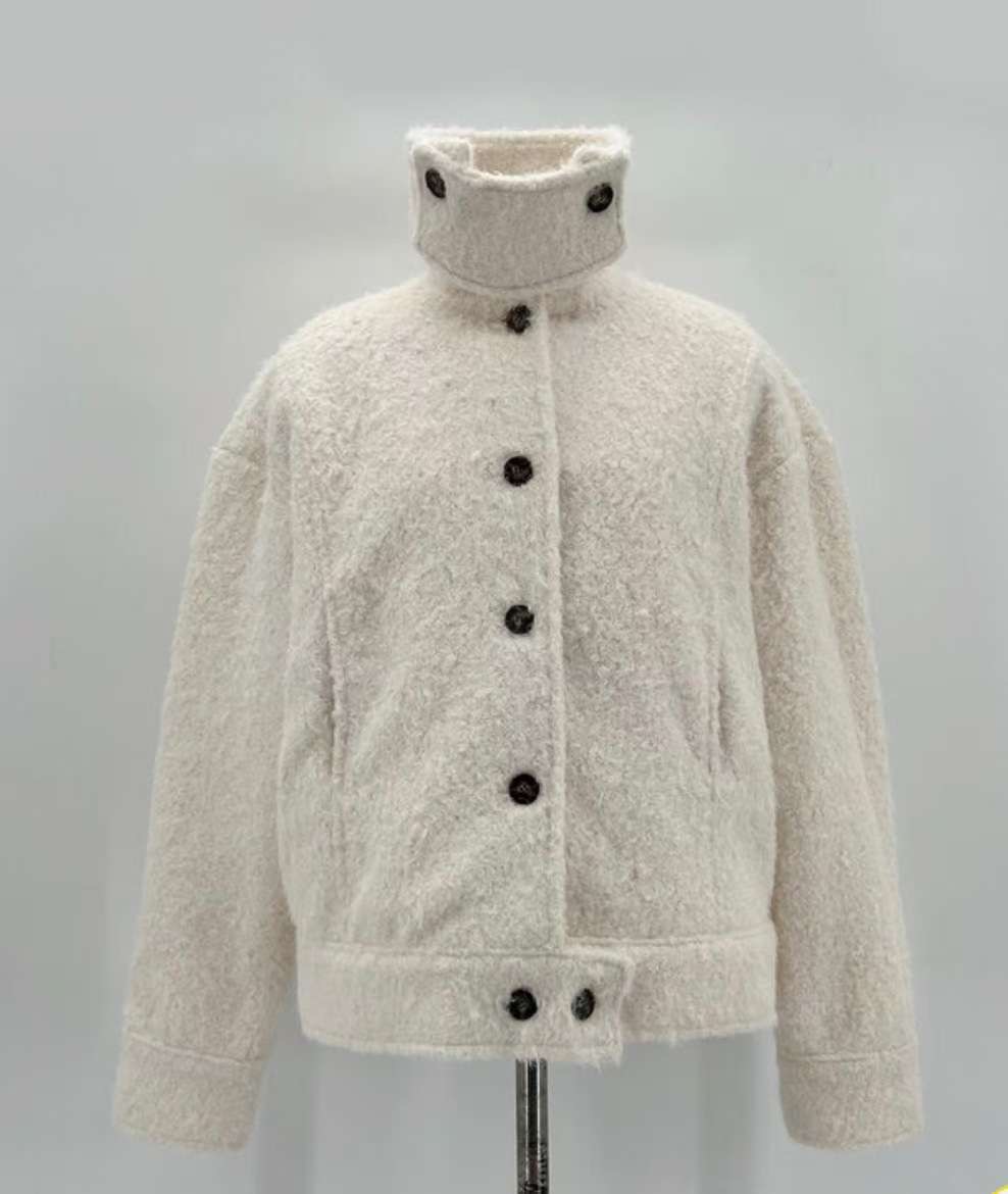 NEW FACE韓國代購㊣女士新品真品休閑職業推薦25秋冬短款大衣NEW FACE短款大衣圖色2